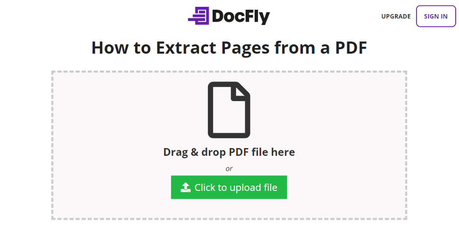 Upload file to extract pages